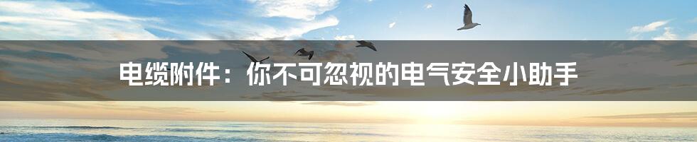 电缆附件:你不可忽视的电气安全小助手