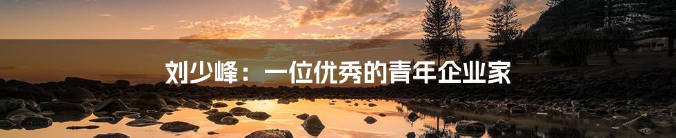 刘少峰：一位优秀的青年企业家