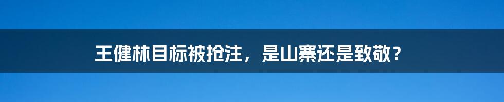 王健林目标被抢注，是山寨还是致敬？