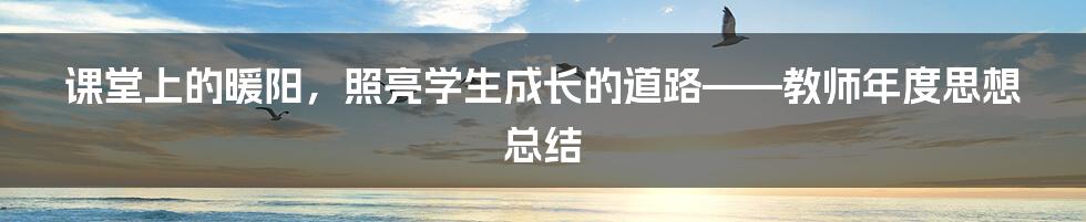课堂上的暖阳,照亮学生成长的道路——教师年度思想总结