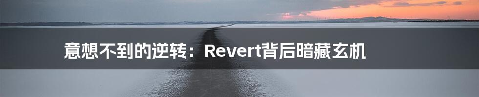 意想不到的逆转:Revert背后暗藏玄机