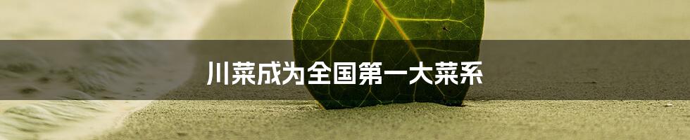 川菜成为全国第一大菜系
