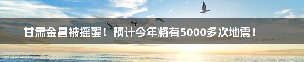 甘肃金昌被摇醒!预计今年将有5000多次地震!