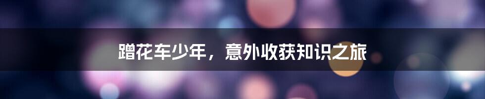 蹭花车少年，意外收获知识之旅