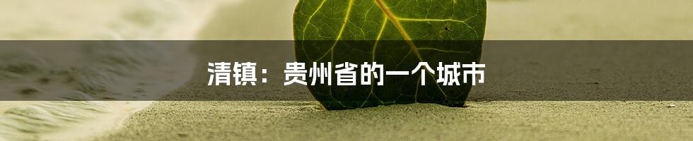 清镇：贵州省的一个城市