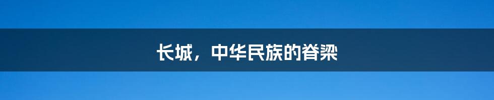 长城,中华民族的脊梁
