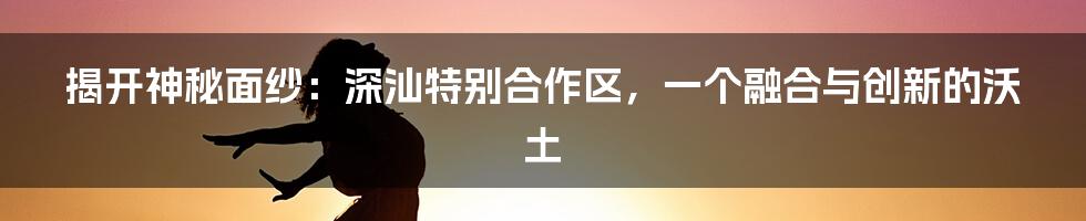 揭开神秘面纱:深汕特别合作区,一个融合与创新的沃土