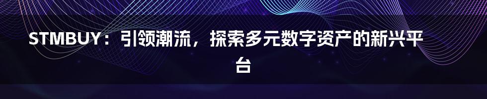 STMBUY:引领潮流,探索多元数字资产的新兴平台