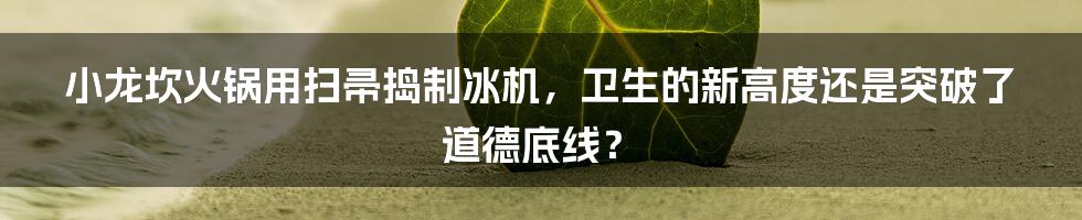 小龙坎火锅用扫帚捣制冰机,卫生的新高度还是突破了道德底线?