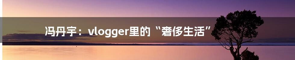 冯丹宇:vlogger里的“奢侈生活”