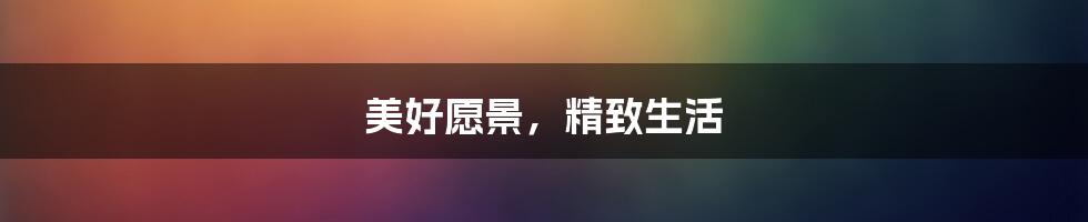 美好愿景,精致生活