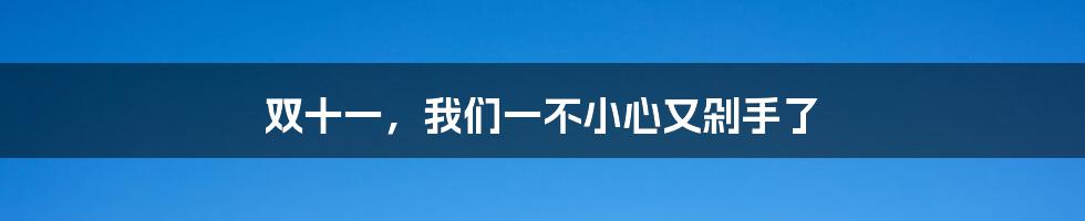 双十一，我们一不小心又剁手了