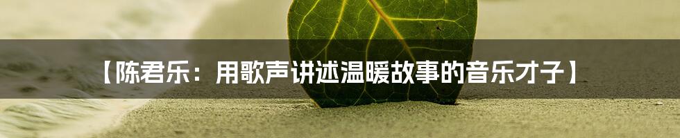 【陈君乐:用歌声讲述温暖故事的音乐才子】