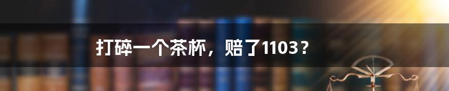 打碎一个茶杯,赔了1103?