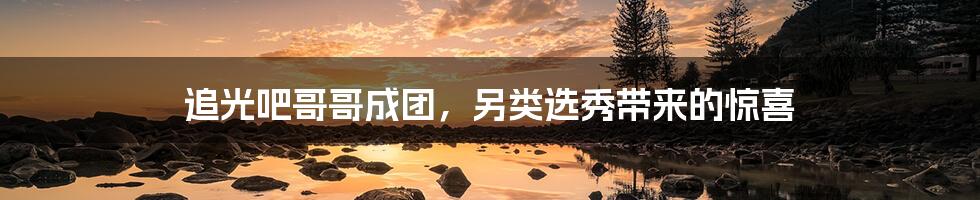 追光吧哥哥成团，另类选秀带来的惊喜