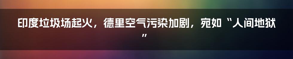 印度垃圾场起火,德里空气污染加剧,宛如“人间地狱”