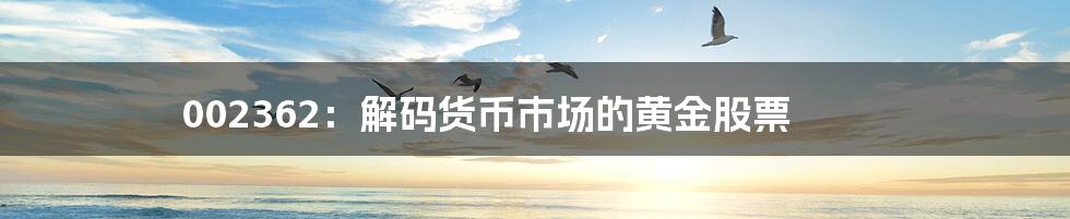 002362：解码货币市场的黄金股票