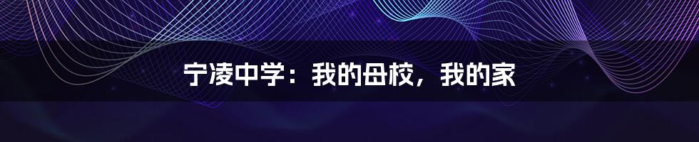 宁凌中学:我的母校,我的家