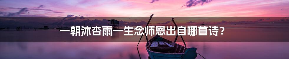 一朝沐杏雨一生念师恩出自哪首诗？