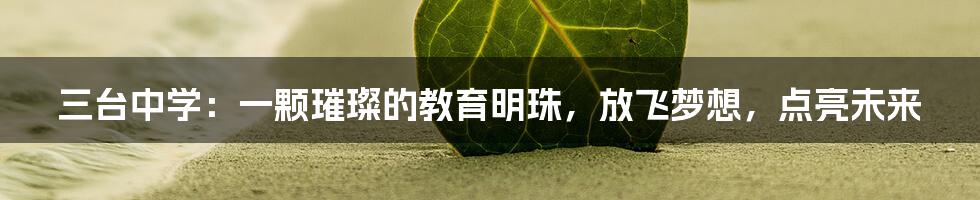 三台中学：一颗璀璨的教育明珠，放飞梦想，点亮未来