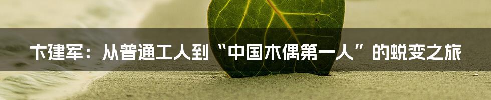 卞建军:从普通工人到“中国木偶第一人”的蜕变之旅