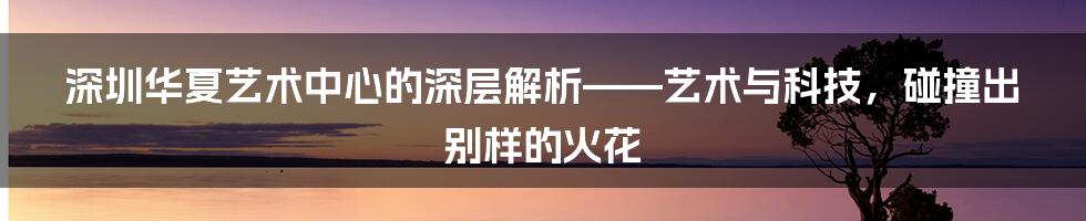 深圳华夏艺术中心的深层解析——艺术与科技,碰撞出别样的火花