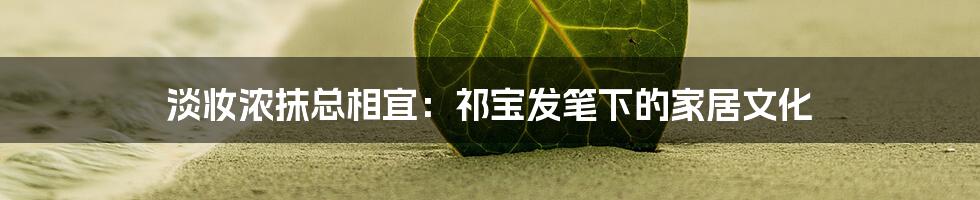 淡妆浓抹总相宜：祁宝发笔下的家居文化
