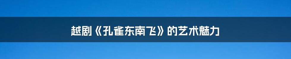 越剧《孔雀东南飞》的艺术魅力