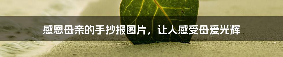 感恩母亲的手抄报图片，让人感受母爱光辉