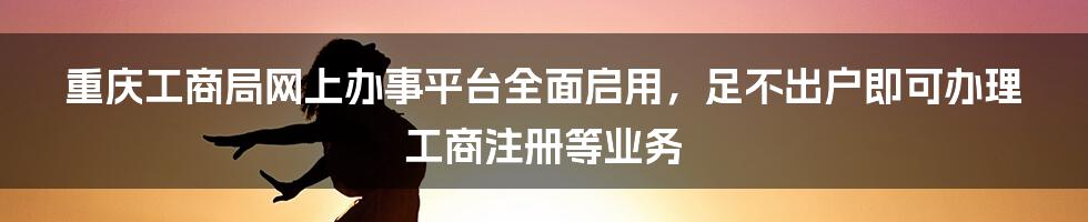 重庆工商局网上办事平台全面启用，足不出户即可办理工商注册等业务