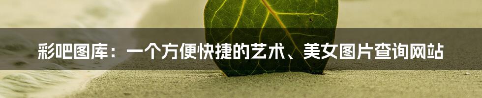 彩吧图库:一个方便快捷的艺术、美女图片查询网站