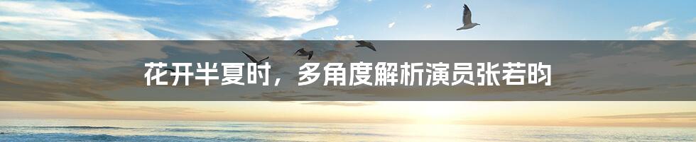 花开半夏时,多角度解析演员张若昀