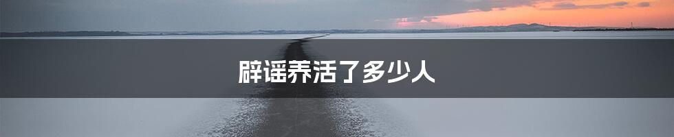 辟谣养活了多少人