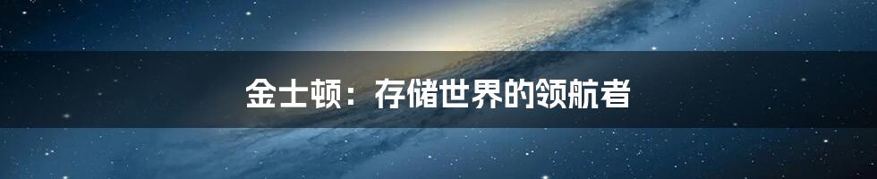 金士顿:存储世界的领航者