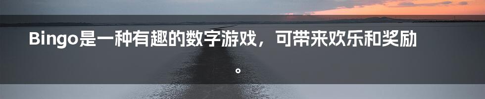 Bingo是一种有趣的数字游戏,可带来欢乐和奖励。