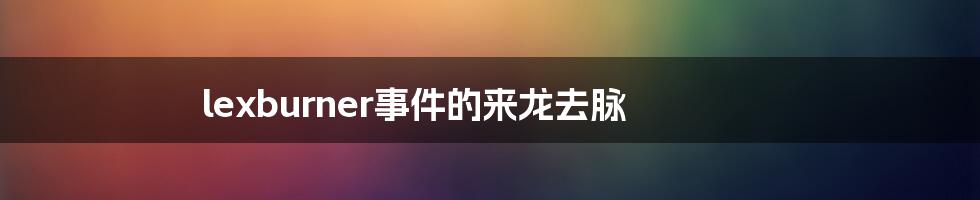 lexburner事件的来龙去脉