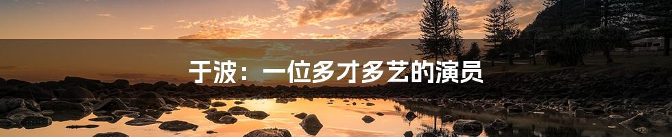 于波:一位多才多艺的演员
