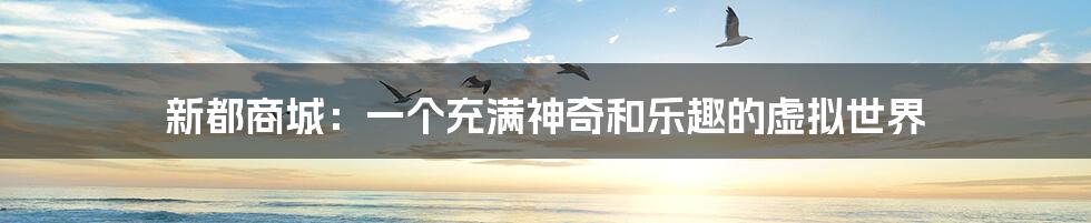 新都商城：一个充满神奇和乐趣的虚拟世界