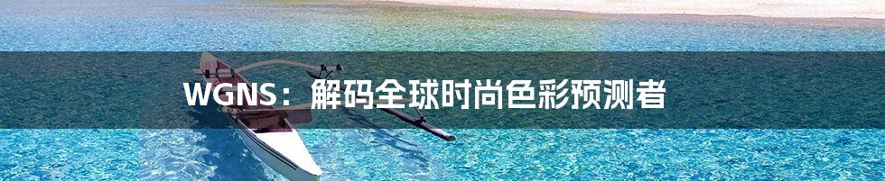 WGNS:解码全球时尚色彩预测者