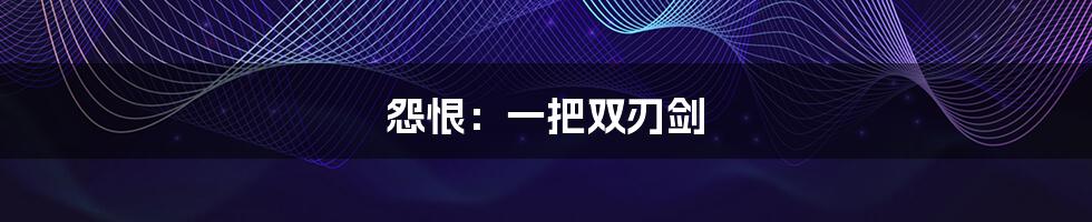 怨恨:一把双刃剑