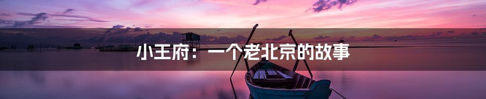 小王府:一个老北京的故事