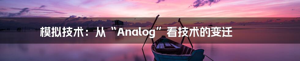 模拟技术：从“Analog”看技术的变迁