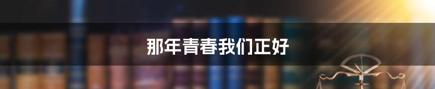 那年青春我们正好