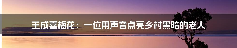 王成喜梅花:一位用声音点亮乡村黑暗的老人