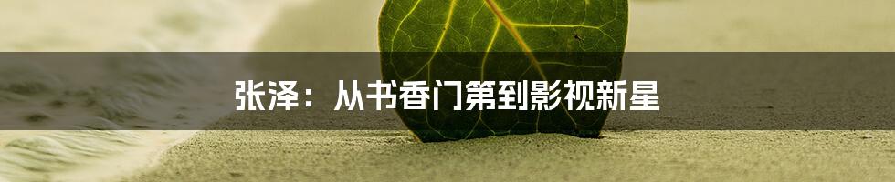 张泽：从书香门第到影视新星