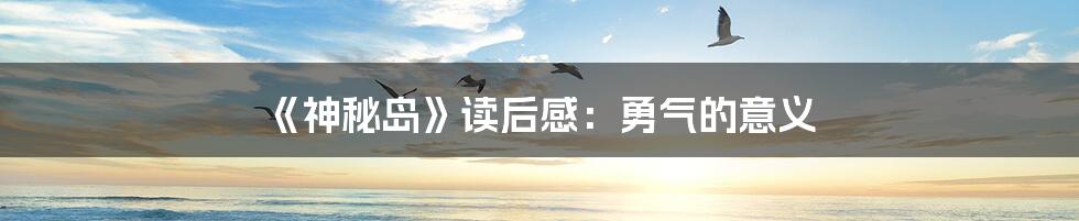 《神秘岛》读后感：勇气的意义
