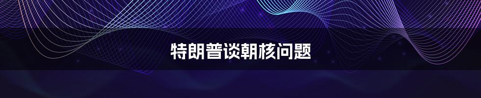 特朗普谈朝核问题