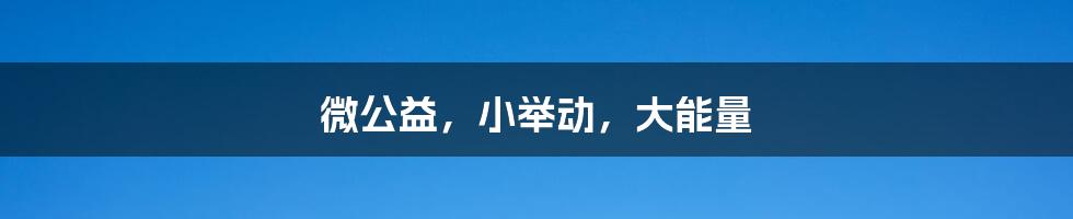 微公益，小举动，大能量