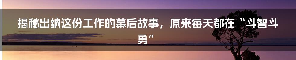 揭秘出纳这份工作的幕后故事,原来每天都在“斗智斗勇”