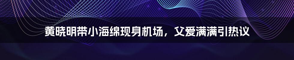 黄晓明带小海绵现身机场，父爱满满引热议